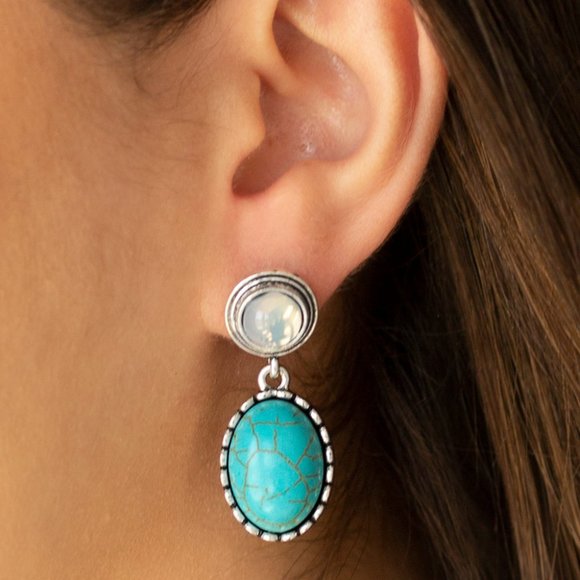Western Oasis - Blue Earrings - Picture 2 of 2